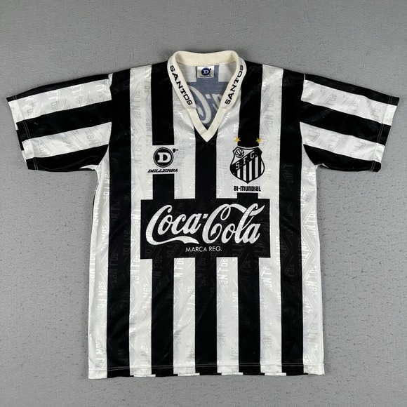 Vintage SANTOS FC 1992 #10 Away Brasil Jersey Camisa Shirt Coca Cola Dellarba